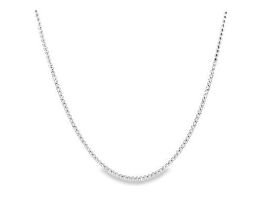 18K White Gold Tennis Necklace with Natural Diamonds